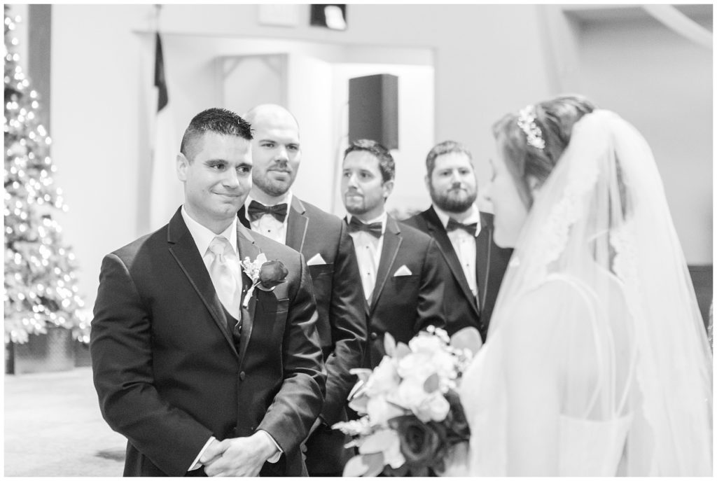 coming down the aisle, winter wedding at Orchard Vali, Samantha Ludlow Photography, Syracuse wedding photographer