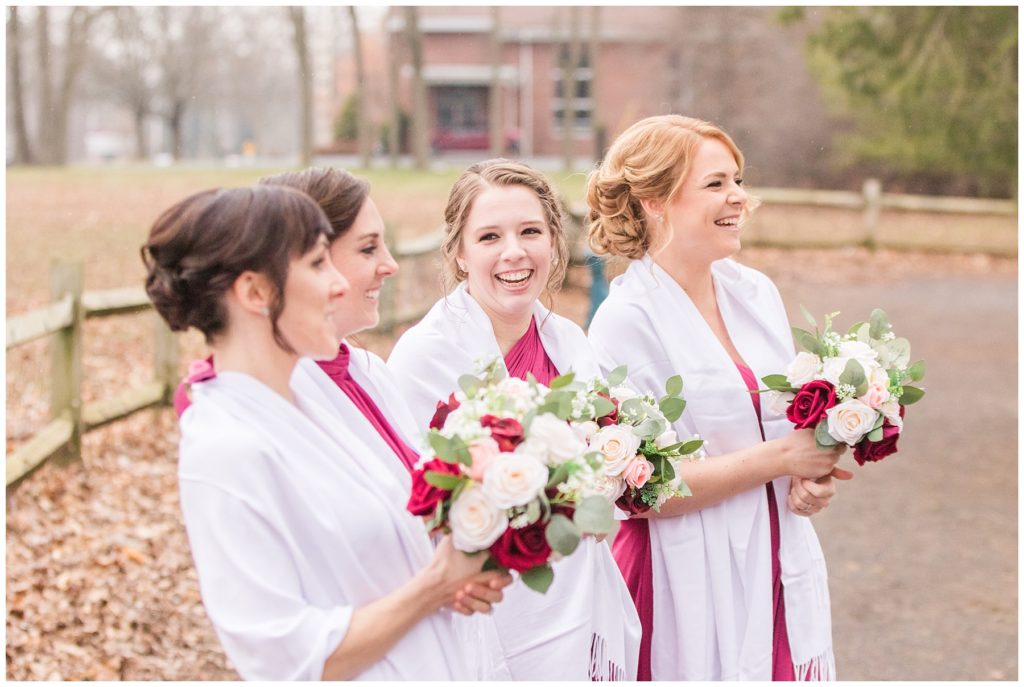 bridesmaids, winter wedding at Orchard Vali, Samantha Ludlow Photography, Syracuse wedding photographer