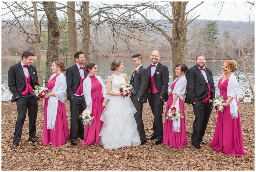 bridal party, winter wedding at Orchard Vali, Samantha Ludlow Photography, Syracuse wedding photographer