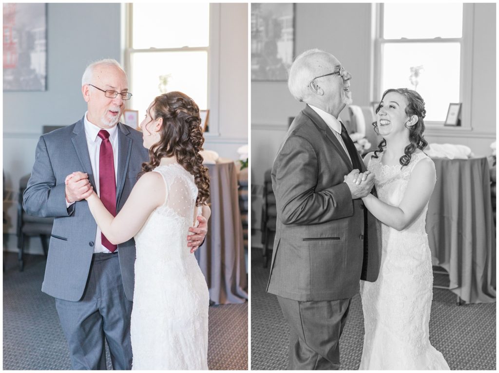 father-daughter dance, intimate wedding amid the coronavirus crisis, Samantha Ludlow Photography, Syracuse wedding photographer