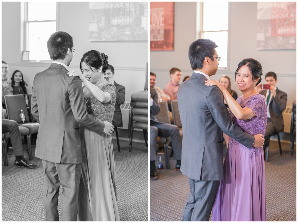 mother-son dance, intimate wedding amid the coronavirus crisis, Samantha Ludlow Photography, Syracuse wedding photographer