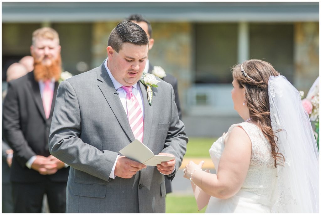 reading vows, intimate Coronavirus wedding, Samantha Ludlow Photography
