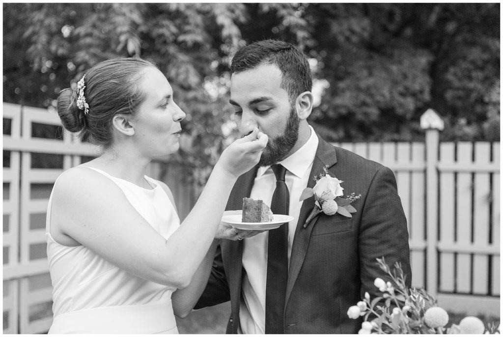 cake cutting,garden wedding, Samantha Ludlow Photography, Syracuse wedding photographer