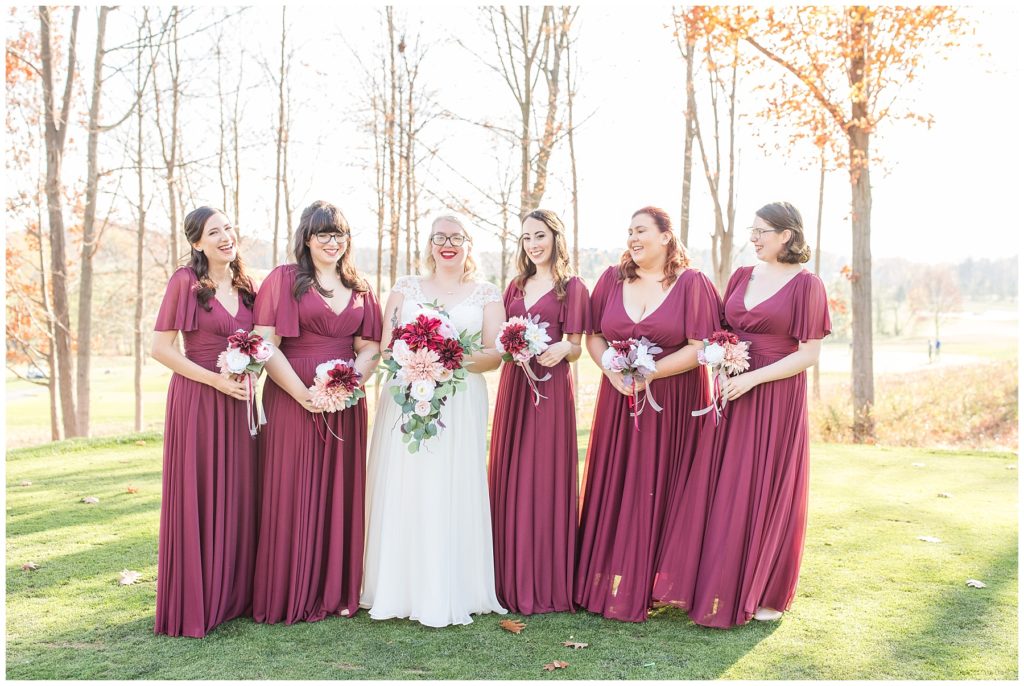 Bridesmaids, fall wedding at Ravenwood Golf Club, Samantha Ludlow Photography, Syracuse wedding photographer