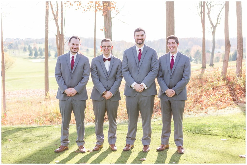 Groomsmen, fall wedding at Ravenwood Golf Club, Samantha Ludlow Photography, Syracuse wedding photographer