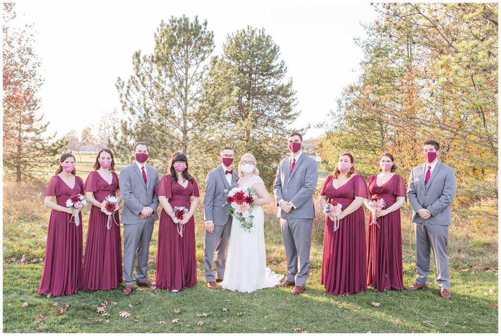 Bridal party, fall wedding at Ravenwood Golf Club, Samantha Ludlow Photography, Syracuse wedding photographer