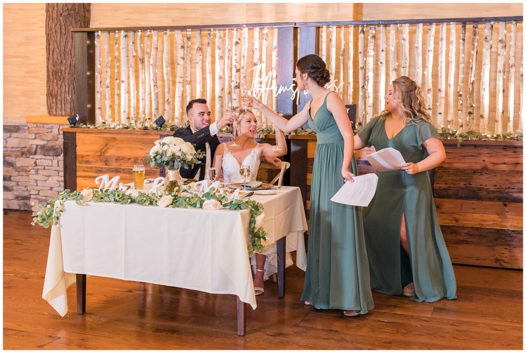 toasts, wedding at Tailwater Lodge, Samantha Ludlow Photography, Syracuse photographer