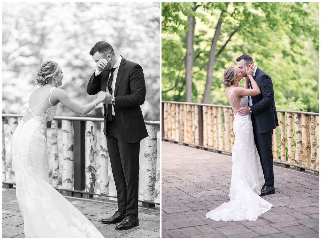 first look, wedding at Tailwater Lodge, Samantha Ludlow Photography, Syracuse photographer